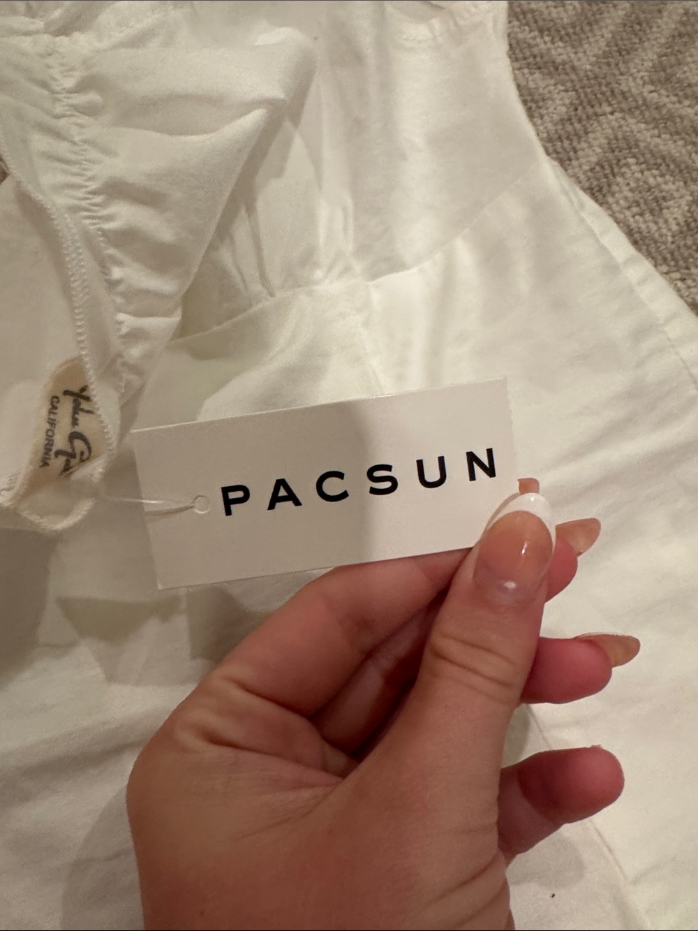 PacSun White Ruffled Button-Front Cotton Camisole - Picture 4 of 4